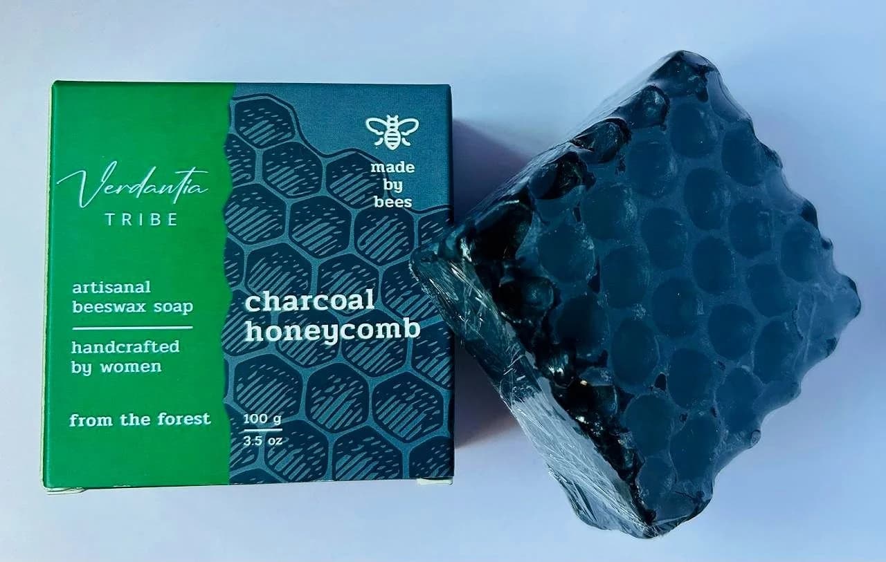 Charcoal Honeycomb Soap — 100 Grams